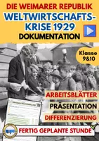 Vorschau - Arbeitsblätter - Weltwirtschaftskrise 1929 AB6 Dokumentation Börsencrash Schwarzer freitag - Deckblatt