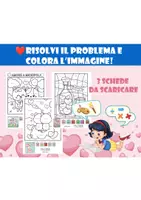anteprima - Esercizi - ❤️ Risolvi il problema e colora l’immagine! - Pagina di copertina