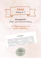 Vorschau - Test - Diktat mit Schwerpunkt Groß- und Kleinschreibung - Deckblatt