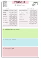 Vorschau - Arbeitsblätter - Zeugnis für Lehrkräfte - Deckblatt