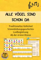 Vorschau - Stundenentwürfe - Alle Vögel sind schon da - Stimmbildungsgeschichte & Liedbegleitung ~ Grundschule Musik - Deckblatt