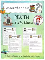Vorschau - Arbeitsblätter - Leseverständnis - Piraten - 3./4. Klasse (2-fach differenziert) - Deckblatt