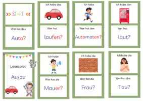 Vorschau - Spiele - Lesespiel Au/au - Silbenschrift - Seite 1