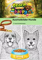 Vorschau - Mal- und Bastelvorlagen - Ausmalbilder Hund Mandala - Deckblatt