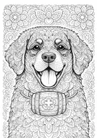 Vorschau - Mal- und Bastelvorlagen - Ausmalbilder Hund Mandala - Seite 1