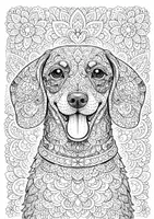Vorschau - Mal- und Bastelvorlagen - Ausmalbilder Hund Mandala - Seite 3
