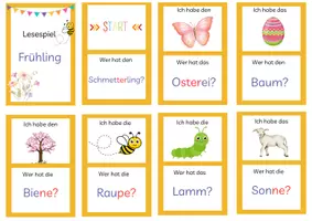 Vorschau - Spiele - Lesespiel Frühling - Silbenschrift - Seite 1