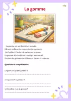 Aperçu - Feuilles d'exercices - textes sur les fournitures scolaires - Page 2