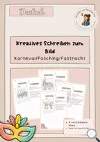 Vorschau - Arbeitsblätter - Kreatives Schreiben zu Bildern: Karneval / Fasching / Fastnacht - Deckblatt