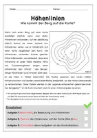 Vorschau - Arbeitsblätter - Höhenlinien und Höhenprofil einfach erklärt! - Seite 1