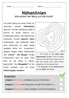 Vorschau - Arbeitsblätter - Höhenlinien und Höhenprofil einfach erklärt! - Seite 2