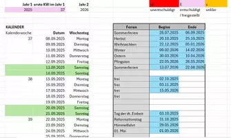 Vorschau - Lehrpläne/Lehrermaterial - Liste zur automatischen Auszählung von Fehlzeiten - Seite 2