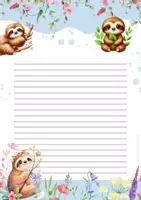 Vorschau - Arbeitsblätter - Briefpapier Faultiere im Frühling 2. bis 6. Klasse Grundschule - Seite 3