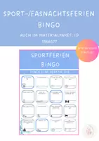 Vorschau - Spiele - Sportferien - Fasnachtsferien - Faschingferien: Sportferienbingo Ferienrückblick - Deckblatt