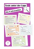 Vorschau - Aufgabenkarten - Texte unter der Lupe - Die 4 Jahreszeiten - Deckblatt