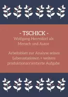 Vorschau - Arbeitsblätter - - TSCHICK - Der Autor Wolfgang Herrndorf - Deckblatt