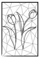 Vorschau - Mal- und Bastelvorlagen - Frühblüher Kunst Klasse 1-4 ausmalen, ölen Aquarell - Seite 1