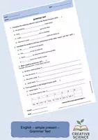 Vorschau - Arbeitsblätter - English - simple present - Grammar Test - Deckblatt