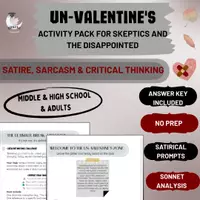 Vista previa - Unidades / Secuencias / Situaciones de Aprendizaje - Anti-Valentine's Day Activities: Satire & Logic - Portada