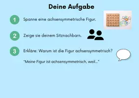 Vorschau - Aufgabenkarten - Aufgabenkarten zur Einheit Spiegeln am Geobrett - Seite 1