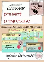 Vorschau - Arbeitsblätter - interactive pdf - "present progressive" (interaktives Mini-Workbook & LERNVIDEO) - Deckblatt