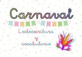 Vista previa - Tarjetas / Manipulativos - 🎭 Carnaval: Lectoescritura Montessori y vocabulario 🎭 - Portada