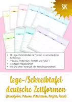 Vorschau - Stationenlernen - Blanko Verbentafeln Zeitformen (Pastell) - Deckblatt