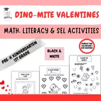 Vista previa - Unidades / Secuencias / Situaciones de Aprendizaje - Dino-Mite Valentine's Day Activities | Math, Literacy - Portada