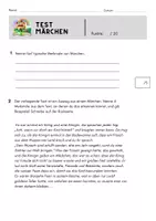 Vorschau - Arbeitsblätter - Märchen Test - Deckblatt