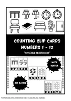 Vista previa - Hojas de trabajo - Counting_Clip_Cards_1-12_Household - página 1