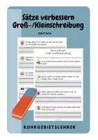 Vorschau - Arbeitsblätter - Sätze verbessern Groß- und Kleinschreibung Rechtschreibung - Deckblatt