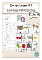 Vorschau - Arbeitsblätter - Lesen Klasse 1: Lesespaziergang - K, Au, H - Deckblatt