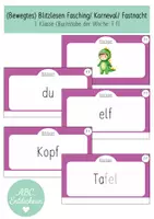 Vorschau - Präsentationen/Tafelbilder - Blitzlesen Fasching/ Karneval/ Fastnacht (Buchstabe Ff) - Deckblatt