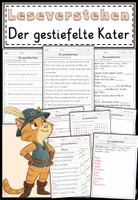 Vorschau - Arbeitsblätter - Der gestiefelte Kater Sachtext, Lesen und Verstehen, Leseverstehen - Deckblatt
