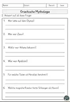 Vorschau - Arbeitsblätter - Griechische Mythologie Sachtext, Lesen und Verstehen, Leseverstehen - Seite 2