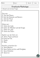 Vorschau - Arbeitsblätter - Griechische Mythologie Sachtext, Lesen und Verstehen, Leseverstehen - Seite 3