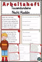 Vorschau - Aufgabenkarten - Märchen Tausendundeine Nacht Aladdin Wissenskartei und Arbeitsheft - Deckblatt