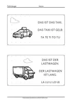 Vorschau - Arbeitsblätter - GROSSBUCHSTABEN Fahrzeuge Kurze Sätze und Silben üben 1. Klasse Erstleser Leseblätter - Seite 2