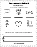 Vista previa - Hojas de trabajo - Especial de San Valentín dictado - página 1
