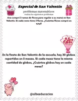 Vista previa - Hojas de trabajo - Especial de San Valentín problemas matemáticos - página 2