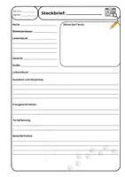 Vorschau - Arbeitsblätter - Tiersteckbrief-Vorlage für Biologie-/Sachunterricht - Deckblatt