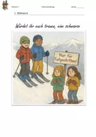 Vorschau - Arbeitsblätter - Erlebniserzählung "Skipiste" Schritt für Schritt Deutsch 5 - Merkmale, Aufbau und Übungen, Bildergeschichte - Seite 1