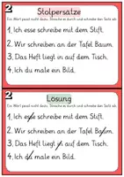 Vorschau - Arbeitsblätter - Freiarbeitsmaterial: Stolpersätze für die 1.Klasse - Seite 2