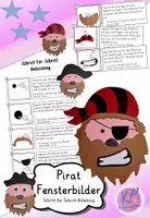 Vorschau - Mal- und Bastelvorlagen - Materialpaket Bastelvorlagen Karneval (Cowboy, Pirat, Clown) - Seite 1