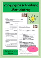 Vorschau - Stundenentwürfe - Die Vorgangsbeschreibung - Merkeintrag - Deckblatt