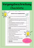 Vorschau - Arbeitsblätter - Vorgangsbeschreibung Checkliste - Deckblatt