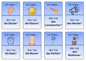 Vorschau - Stationenlernen - Unsere Sinne_Spiel: Wer hat? - Ich habe! Version blau - Seite 1