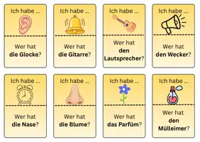 Vorschau - Stationenlernen - Unsere Sinne_Spiel: Wer hat? - Ich habe! Version gelb - Seite 1