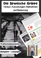 Vorschau - Arbeitsblätter - Spanische Grippe 1918: Pandemie, Erster Weltkrieg, Ursachen - Deckblatt
