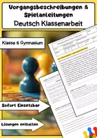 Vorschau - Arbeitsblätter - Beschreibungen Klassenarbeiten Deutsch Klasse 5/6: Personen-, Bild-, Tier-, Gegenstands-, Weg- & Vorgangsbeschreibung - Seite 1